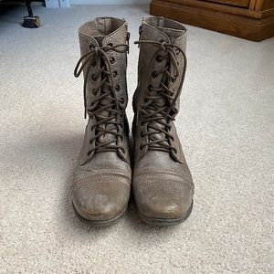 Steve Madden Leather Combat Boots